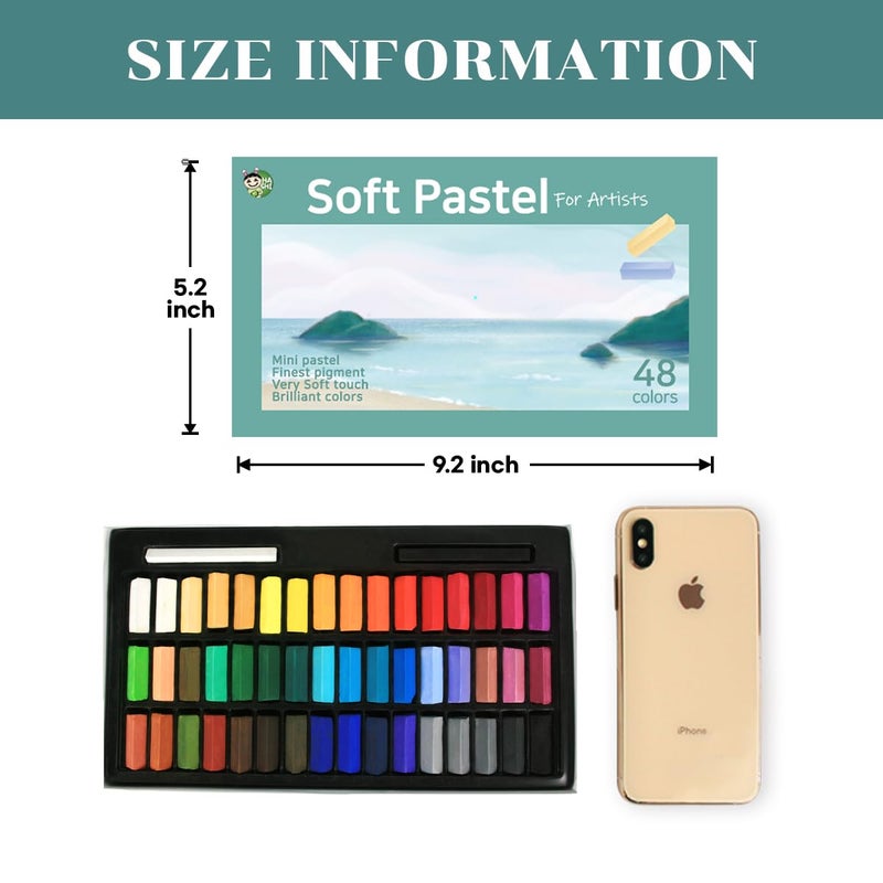 Hashi HA SHI Soft Chalk Pastels, 48 colors with additional 2pcs, Non Toxic Art Supplies, Drawing Media for Artist Stick Pastel for Professional, Beauty Nail Art, Pan Chalk Pastels - Image 3